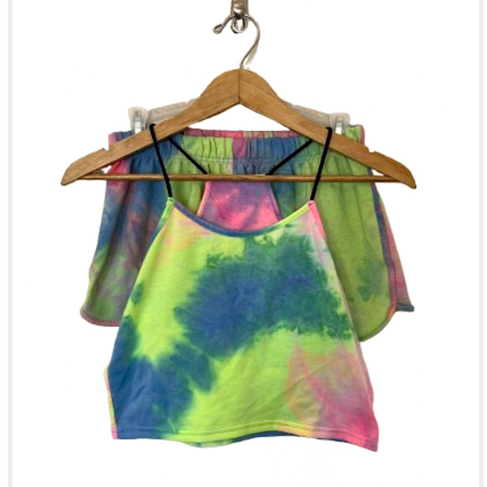 Zaful | Tie-Dye Crop Tank and Shorts Set